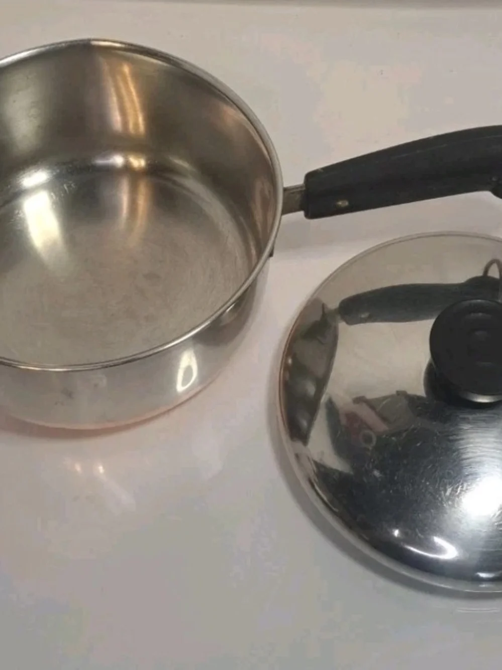 VINTAGE Revere Ware 2.5 qt Copper Bottom Saucepan w/Lid Riverside CA